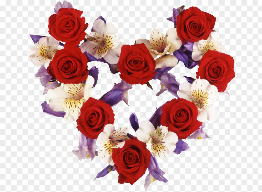 Valentine's Day Heart Flower Rose PNG