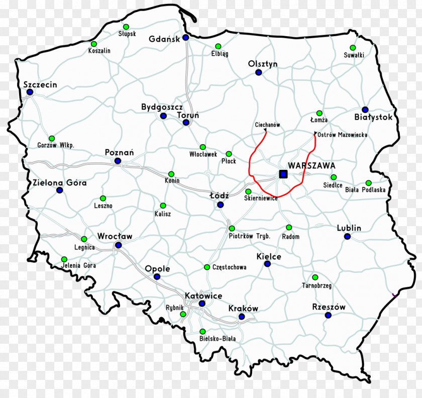 Map Warsaw National Road 93 7 PNG