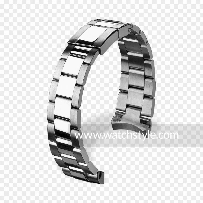 Shiny Metal Silver Watch Strap Product Design PNG