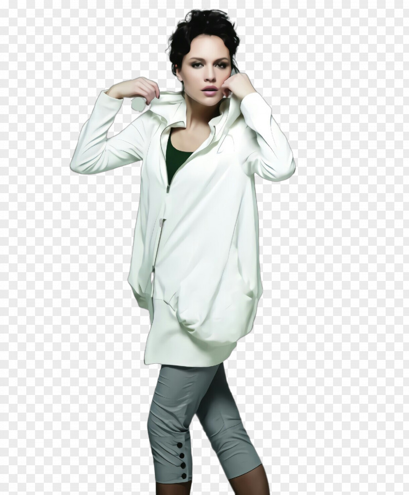 Clothing White Outerwear Hood Sleeve PNG