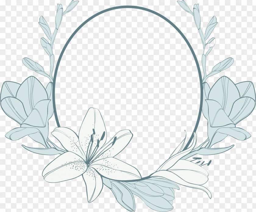 Lily Oval Frame PNG