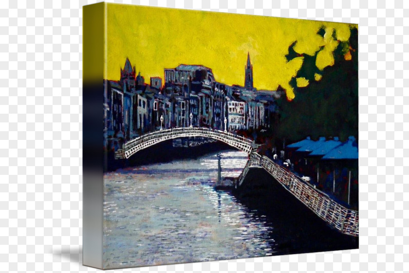 Painting Ha'penny Bridge Picture Frames Gallery Wrap Canvas PNG