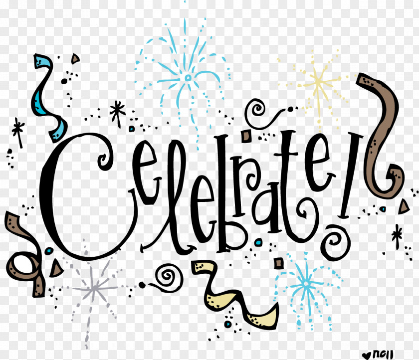 Celebrate Party Black And White Birthday Clip Art PNG