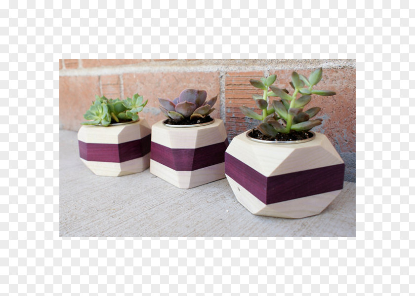 Colorful Geometric Stripes Shading Ceramic Flowerpot Purple PNG