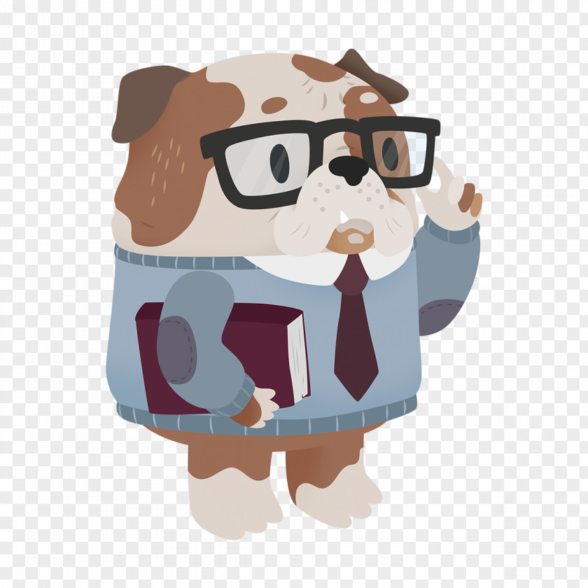 Dog Glasses Illustration Cartoon Snout PNG