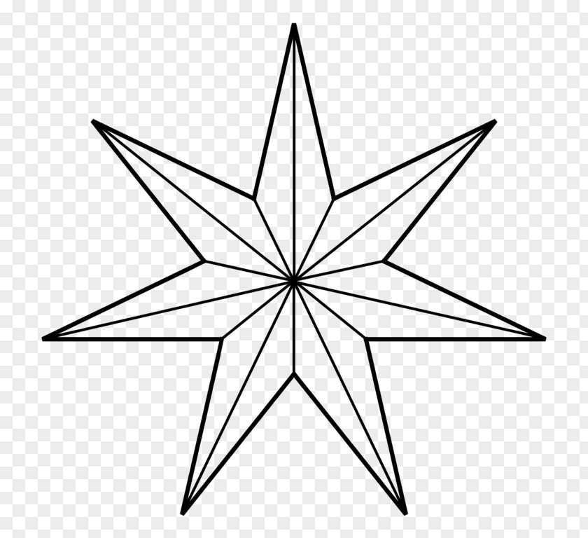 Ray Heptagram Five-pointed Star Shape PNG