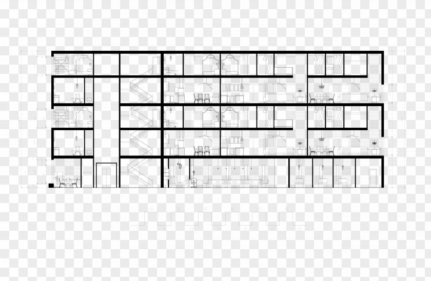 Section Layout Furniture House Building Architectural Plan PNG