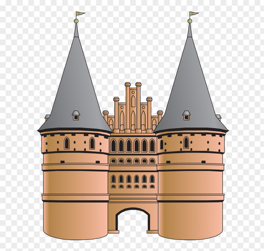 Castle Building Painting PNG