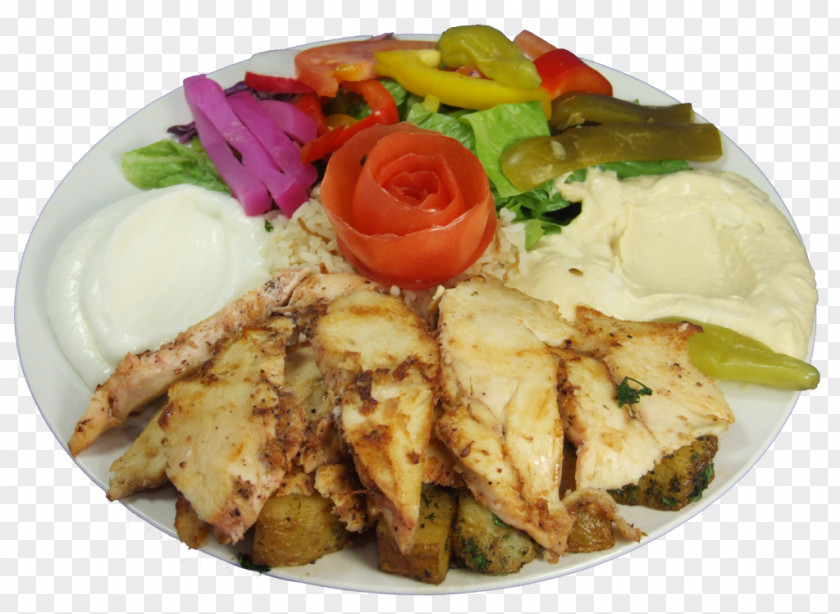 Shawarma Meal Fattoush Tabbouleh Hummus Lebanese Cuisine PNG
