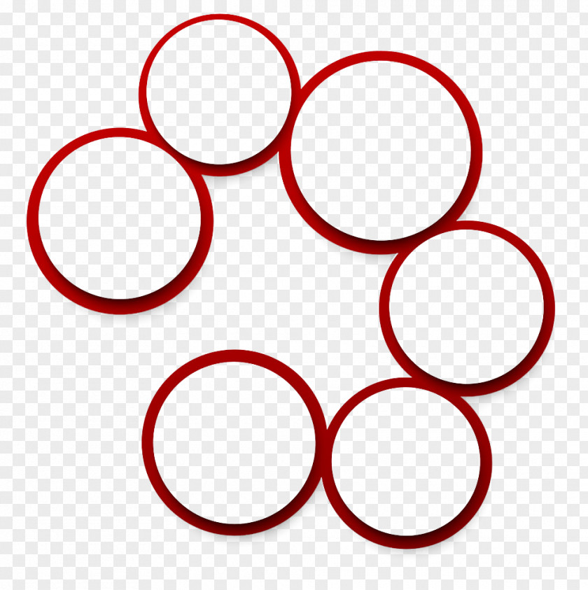 Six Rings Circle Red PNG