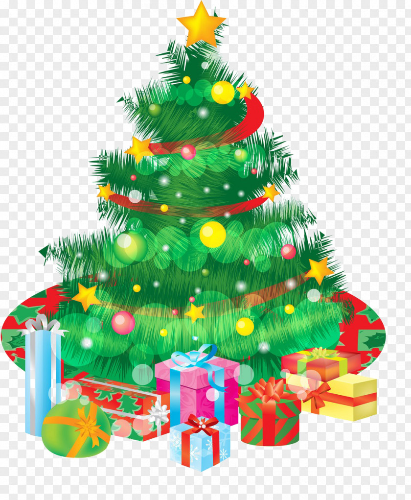 Creative Christmas Tree Gift Clip Art PNG
