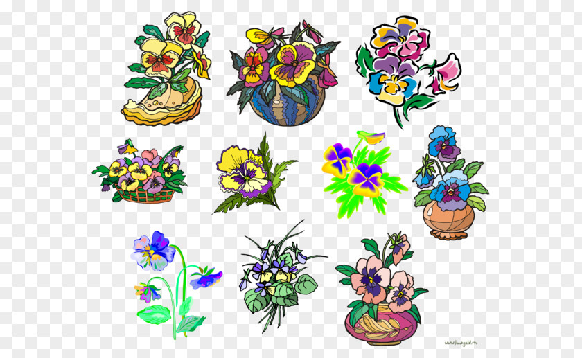Viola Tricolor Floral Design Plant Clip Art PNG