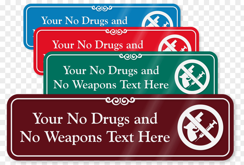 No Drug Sign Closed-circuit Television Safety Surveillance Door Hanger PNG