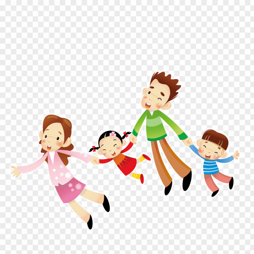 Together With The Children's Parents To Fly Child Parent Illustration PNG