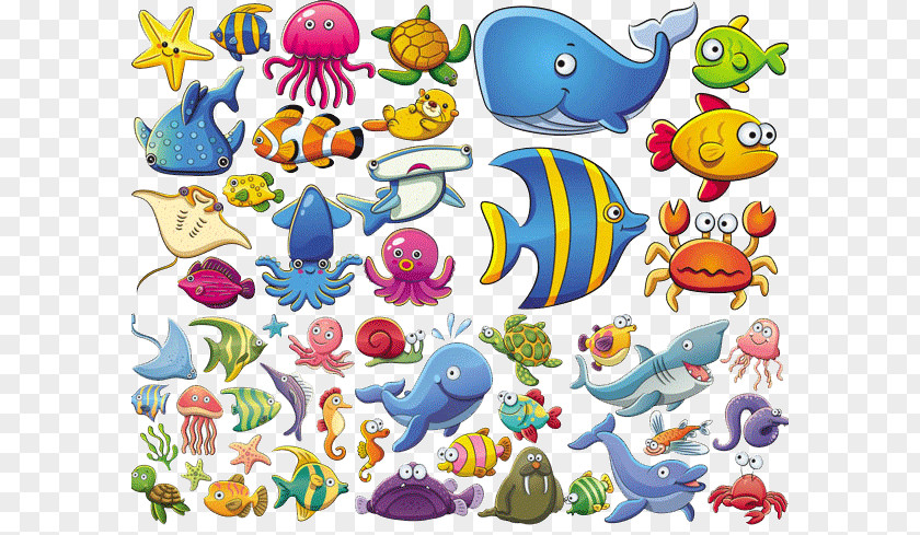 Cute Marine Animals PNG marine animals clipart PNG