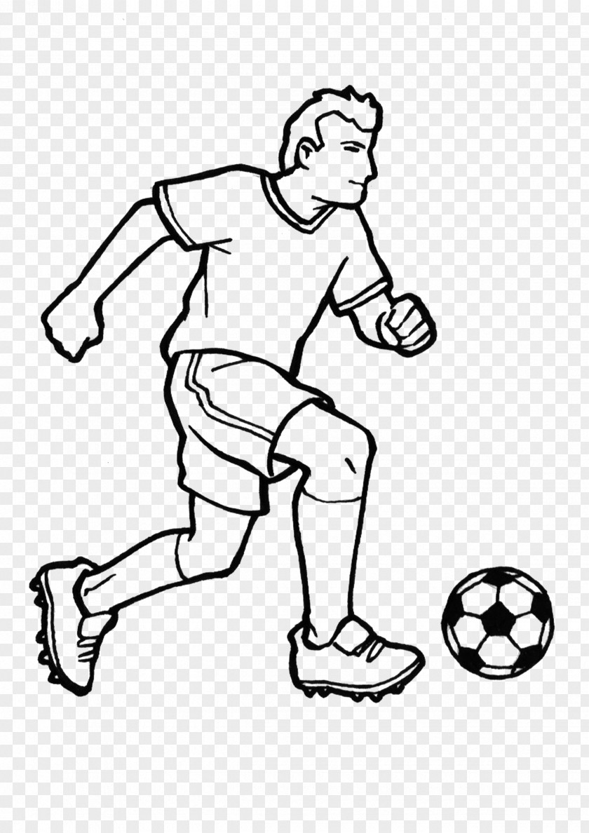Footballer Football Coloring Book Black And White Sport PNG