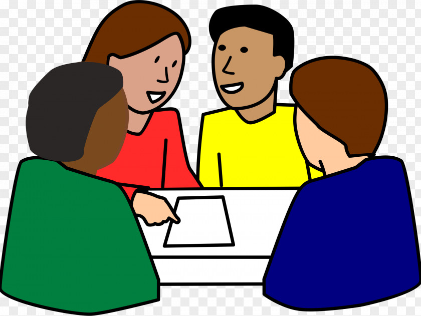 Vector Students Group Work Discussion Student Clip Art PNG