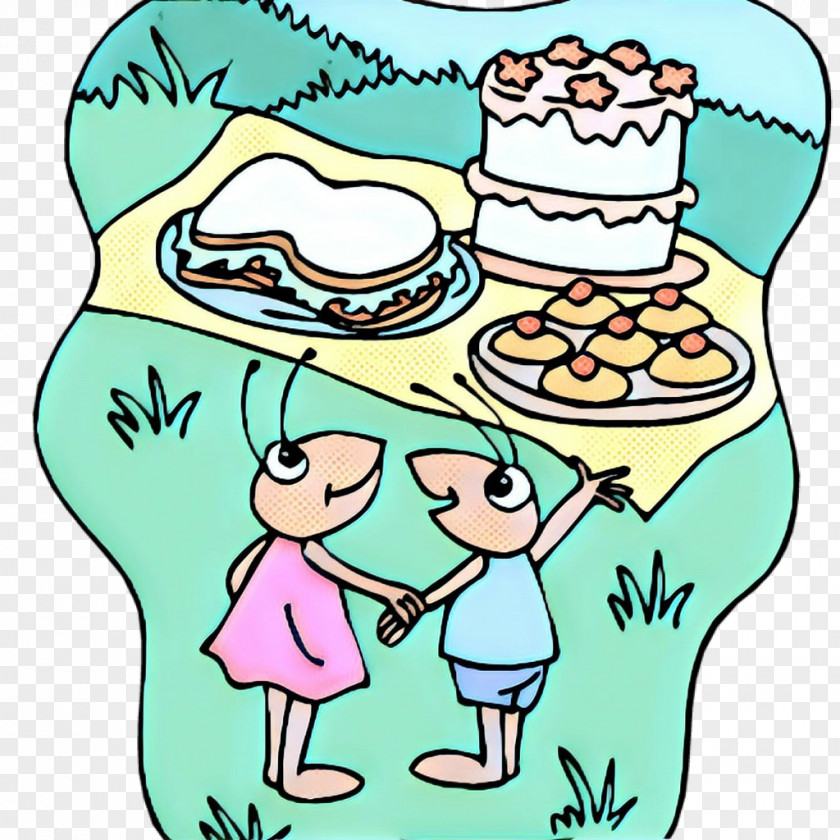 Happy Interaction Cake Cartoon PNG