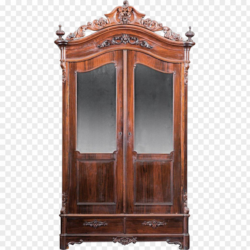 Antique Furniture Cupboard Armoires & Wardrobes 1850s PNG