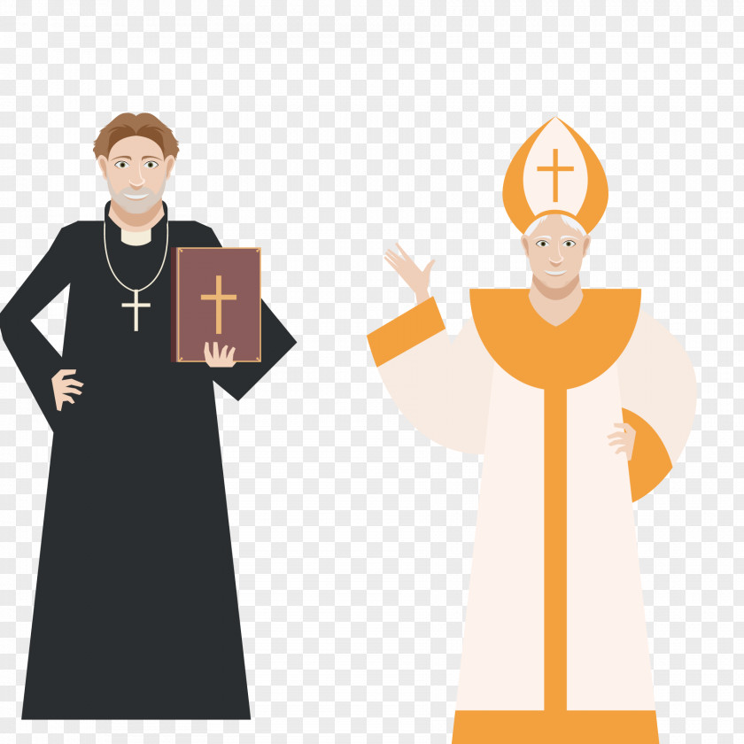 Christian Character Style Priest Stock Illustration PNG
