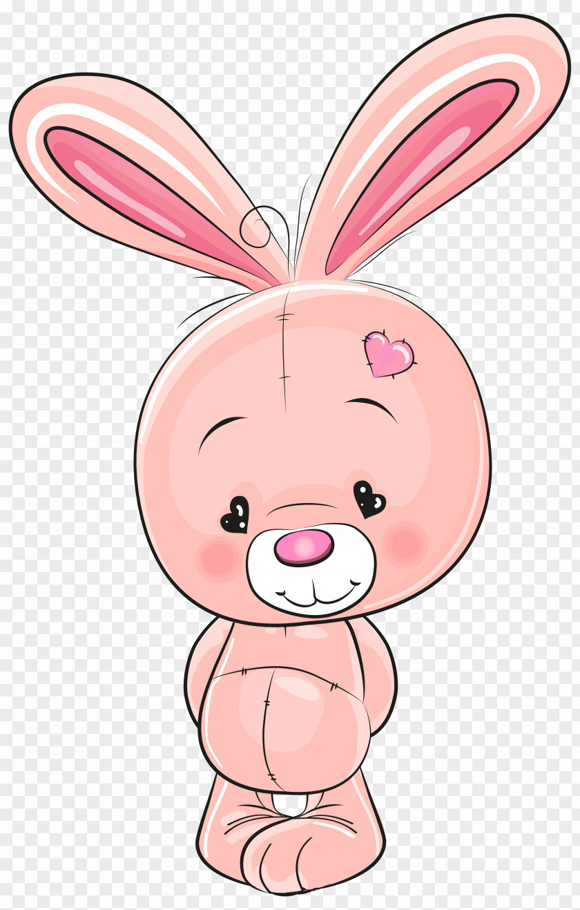 Cute Pink Bunny Clip Art Image Rabbit Cartoon Drawing PNG