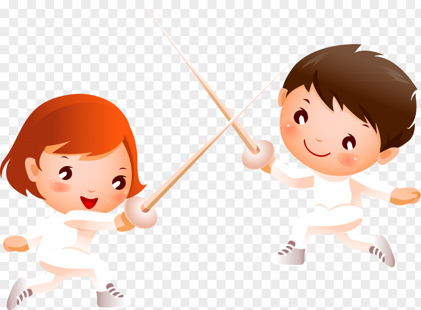 Fence Fencing Child Sport Cartoon Clip Art PNG