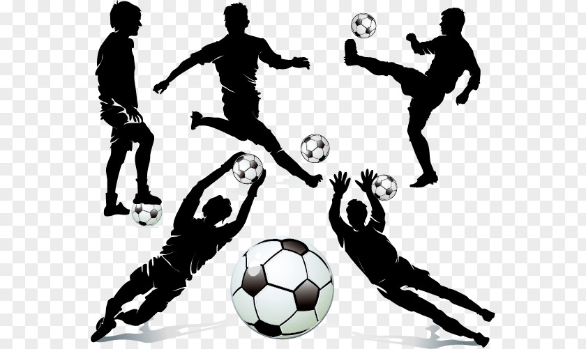 Football Player Silhouette Dribbling PNG