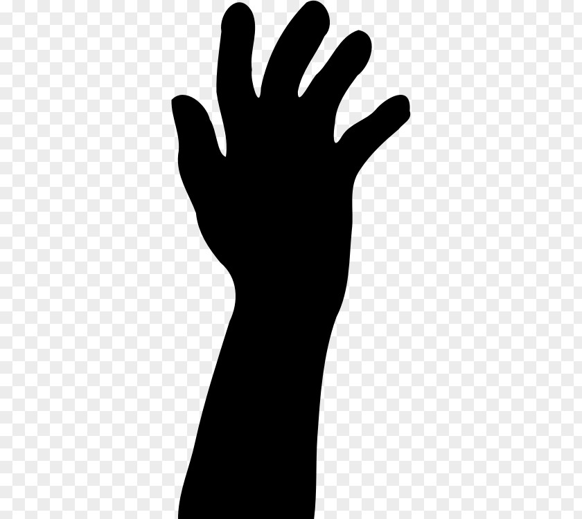 HANDS RAISED Silhouette Hand Clip Art PNG