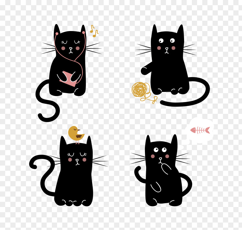 Kitten,animal,Cartoon Black Cat Kitten Cuteness PNG