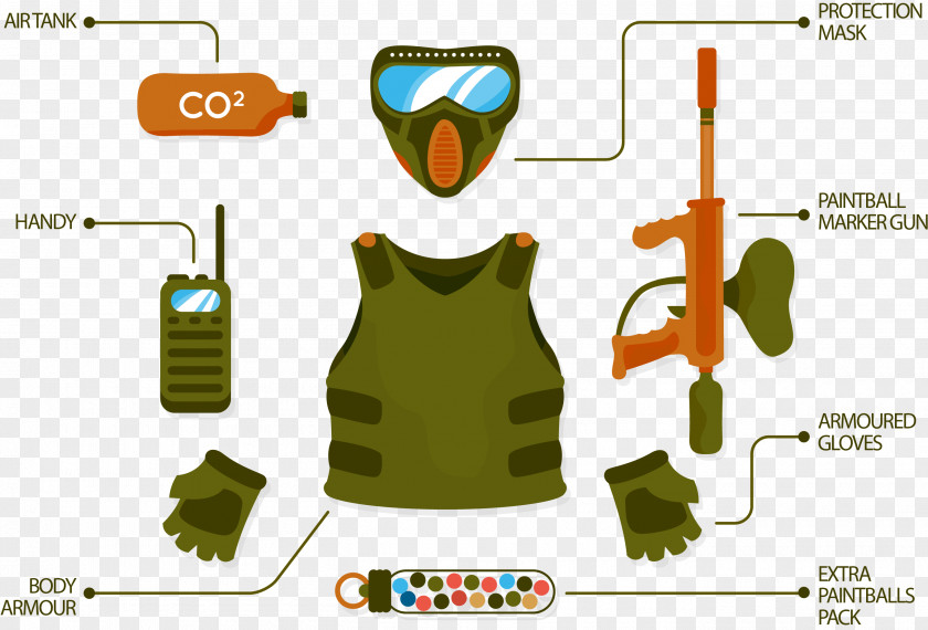 Vector Weapon Paintball Equipment Illustration PNG