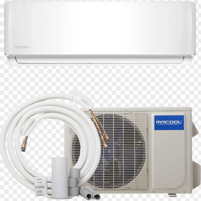 Air-conditioner MRCOOL DIY-18-HP-WMAH-230A British Thermal Unit DIY Ductless Mini Split Air Conditioner Heat Pump 230V 60Hz 24000 BTU 2 Ton 24K Mr6119k Conditioning PNG