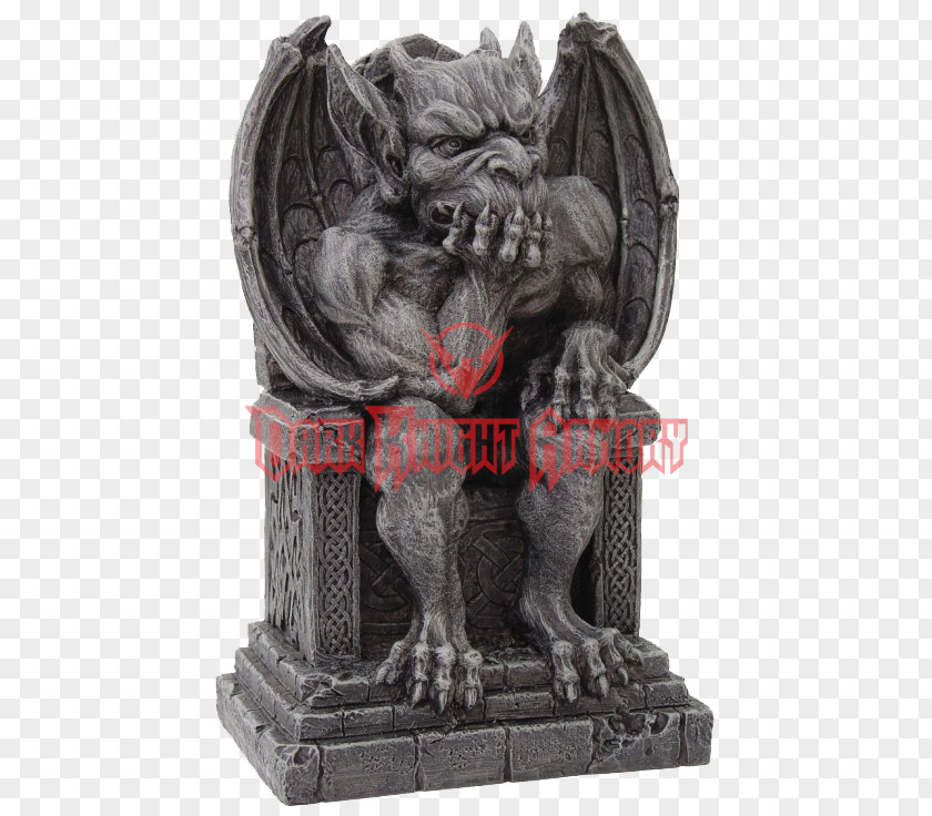 The Thinker Gargoyle Statue Figurine Sculpture PNG