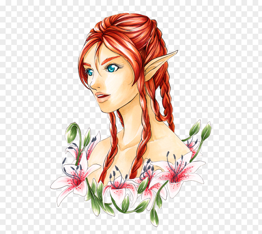 Cornrows DeviantArt Red Hair Coloring PNG