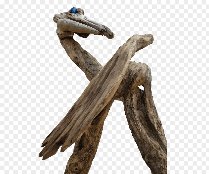 Ostrich Driftwood Sculpture Tree Figurine PNG