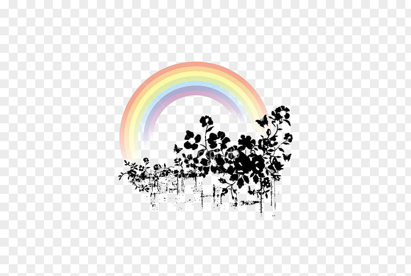 Hand-painted Rainbow Graphic Design PNG