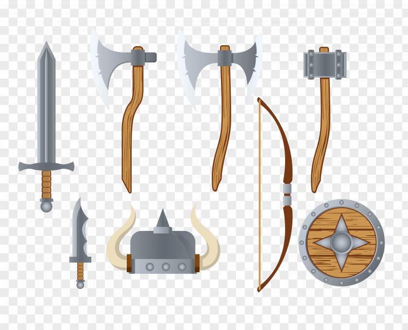 Vector Ancient Battlefield Cold Weapon Flat Design Arma Bianca PNG