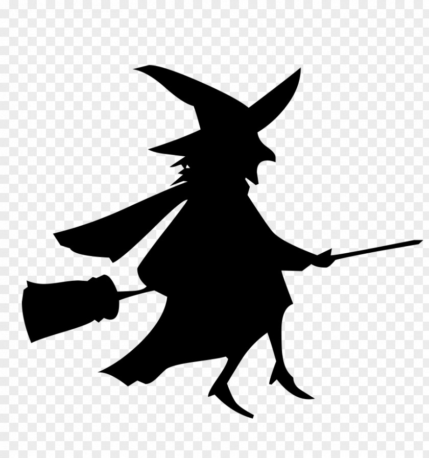 Witch Silhouette Broom Witchcraft Boszorkxe1ny PNG