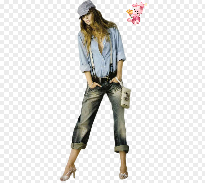 Chanel Fashion Model Jeans Runway PNG