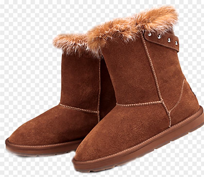With Brown Velvet Boots Snow Boot Download PNG