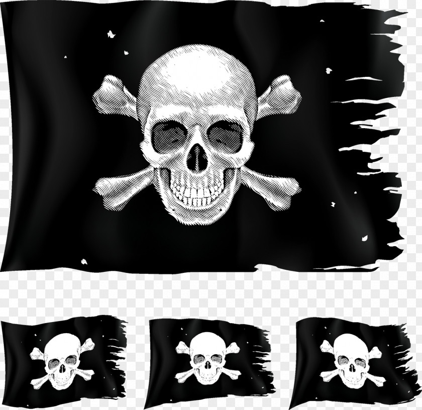 Pirate Flag Jolly Roger Piracy Clip Art PNG