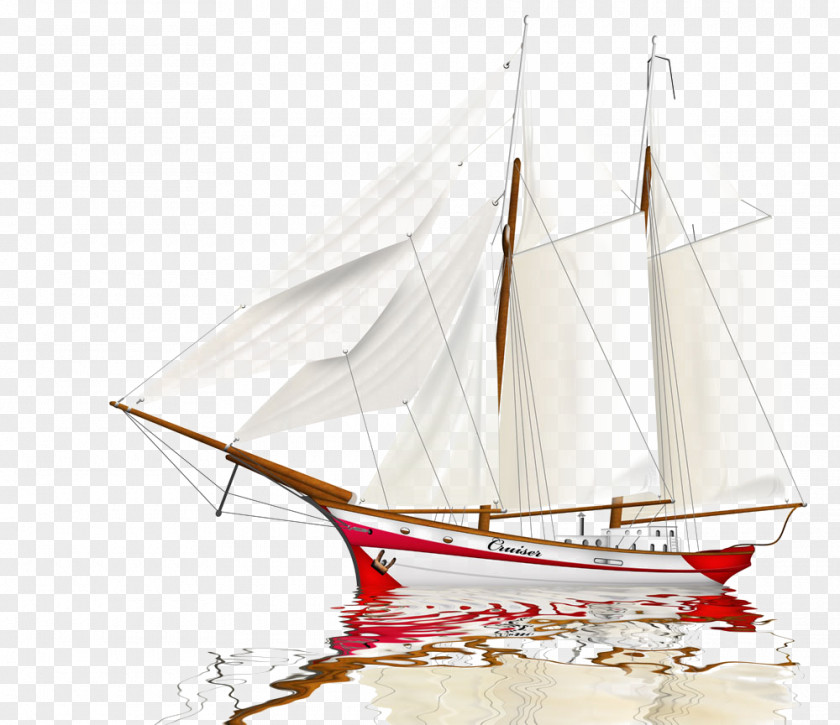 White Sailboat Sailing Ship PNG