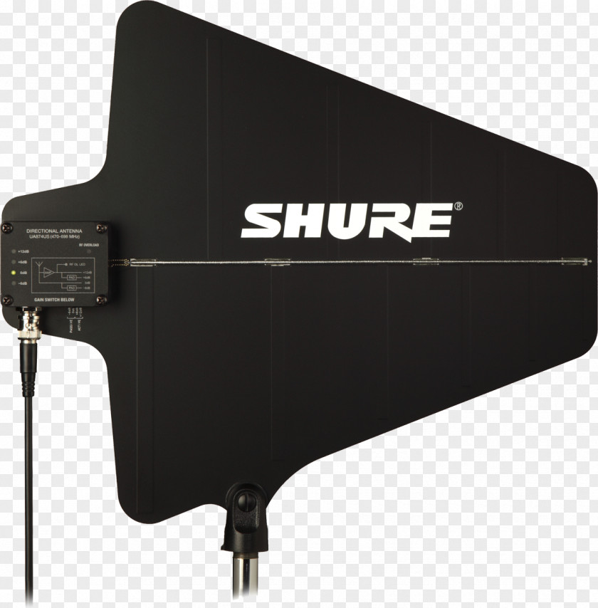 Microphone Directional Antenna Ultra High Frequency Aerials Shure UA874US PNG