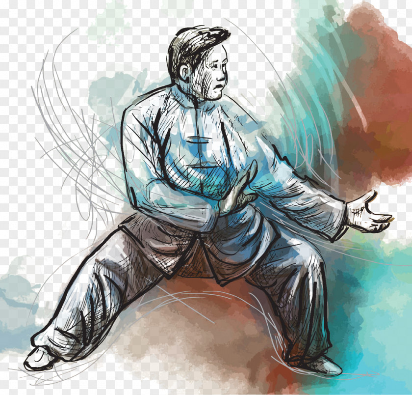 Painted Man Tai Chi Qi Chinese Martial Arts PNG