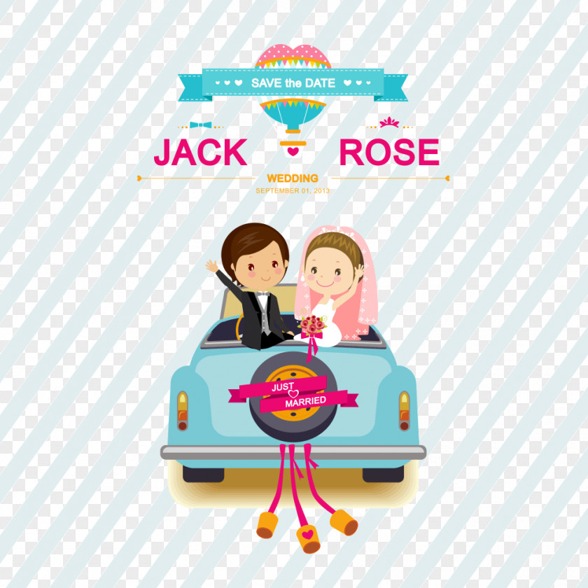 The Bride And Groom Wedding Car PNG bride and groom wedding car clipart PNG