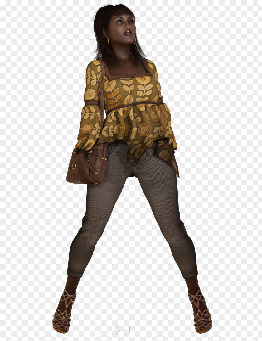 Autumn Town Shoulder Costume Brown PNG