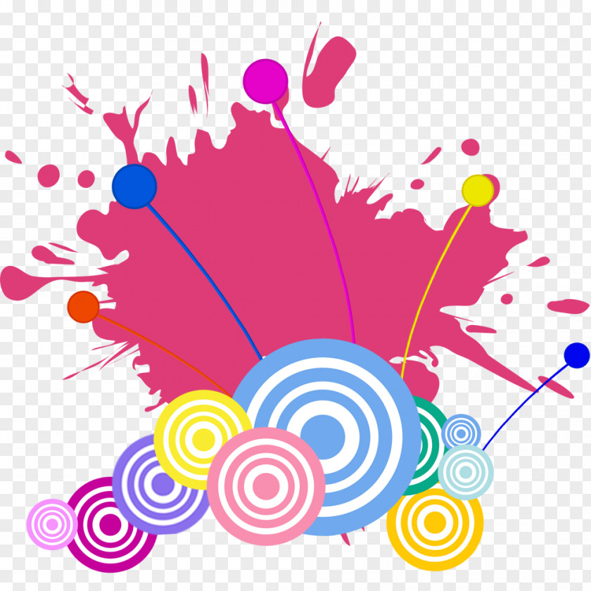 Free Ink Dye Stripe Circle To Pull The Material Painting Template PNG