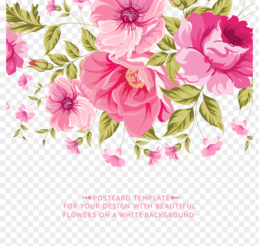 Retro Pink Flower PNG pink flower clipart PNG