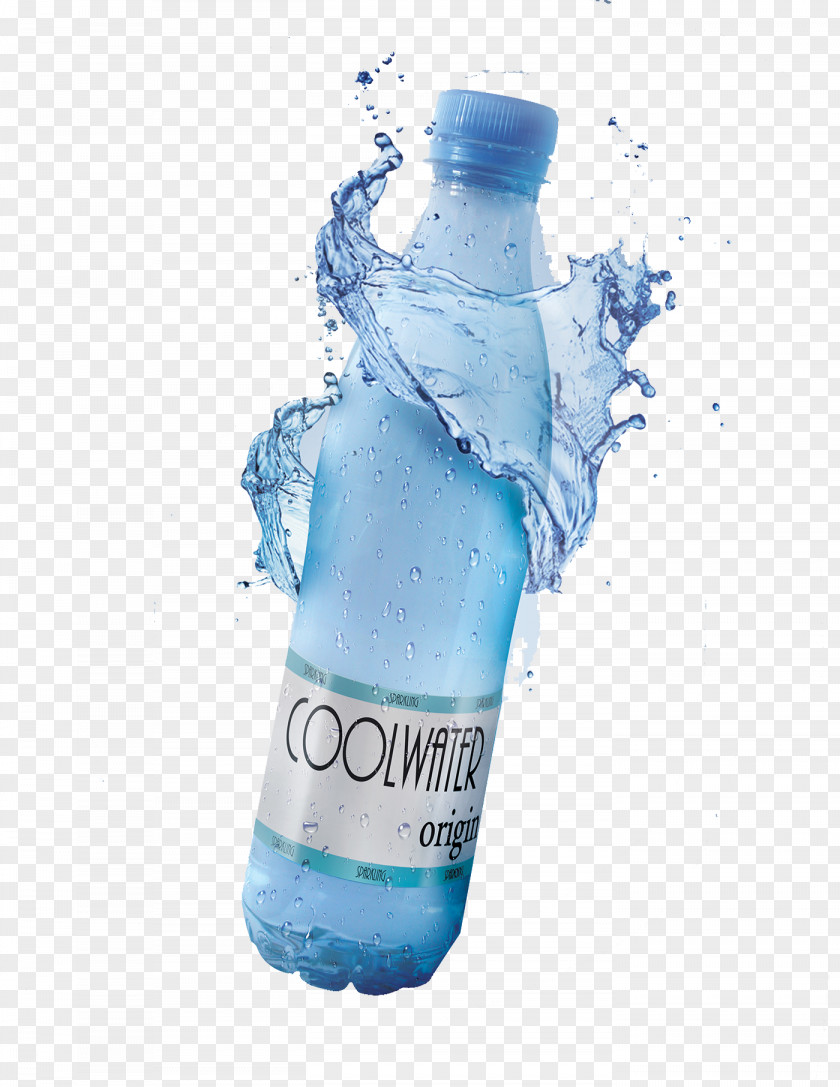 Free Mineral Water Surrounded By Advertising Design Matting Bottle PNG