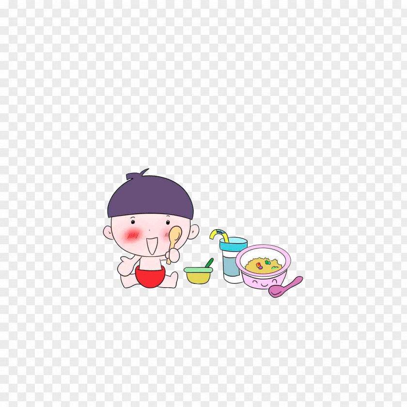 With A Spoon To Eat. Child Eating Lollipop PNG