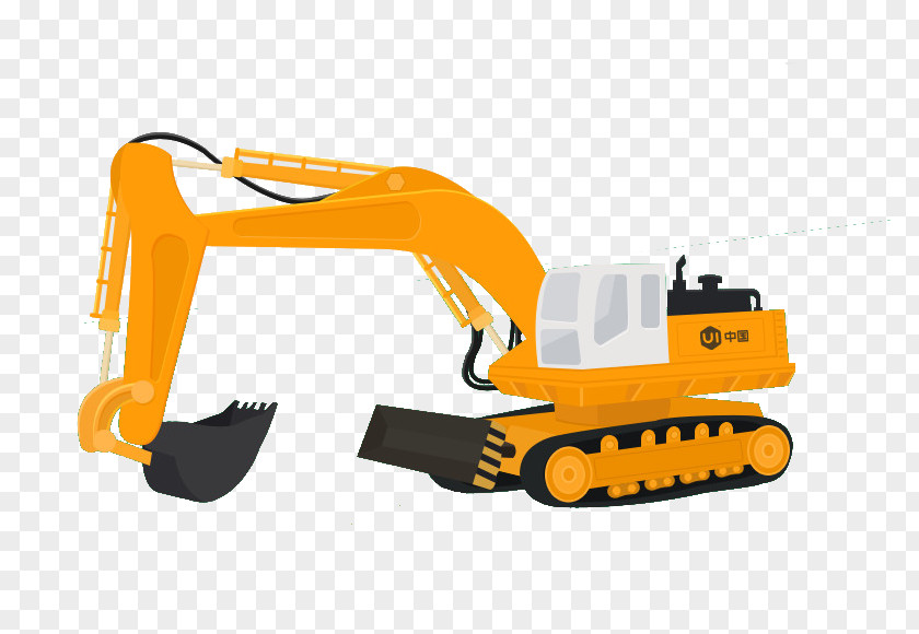 Orange Excavator Komatsu Limited Vehicle Heavy Equipment PNG